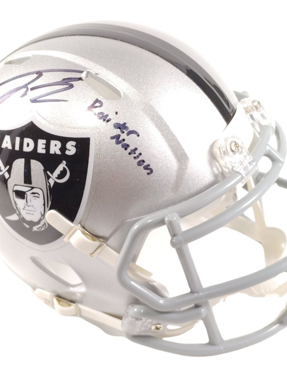 Tre Tucker Signed Raiders Riddell Speed Mini Helmet Raider Nation Beckett WIT
